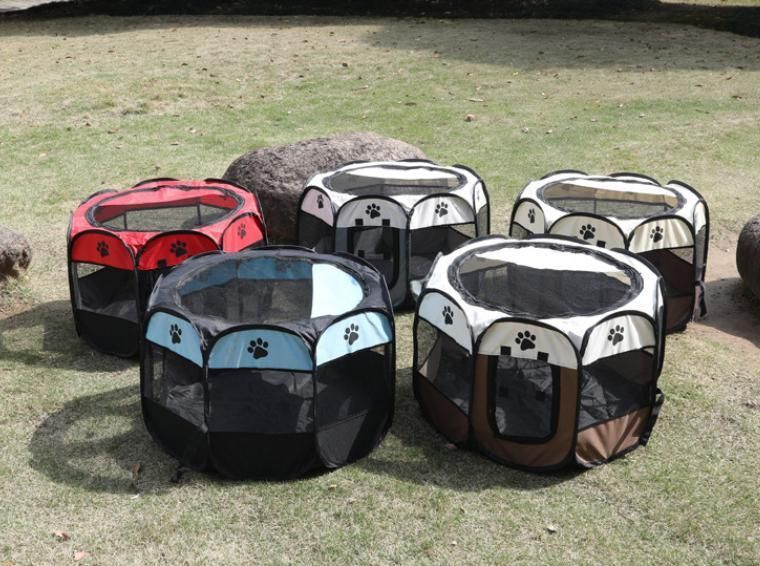 Octagon Pet Pen Pet Tent Oxford Bunay Claw Folding Dog Cage Dog Cat Delivery Room Dog Kennel Cat Nest Pet House