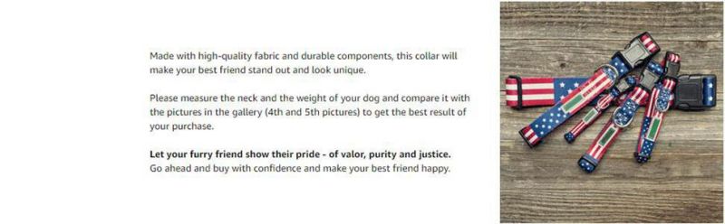 Custom Dog Collars USA Patriotic Flag Pattern Pet Collars