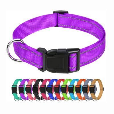 OEM Custom Luxury Personalized Logo Adjustable Blank Plain Nylon Pet Dog Collar