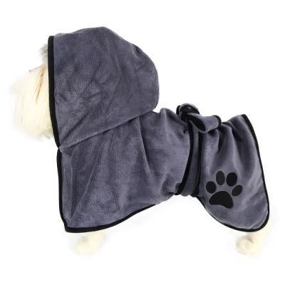 Super Absorbent Soft Towel Dog Cat Bathrobe Grooming Quick Drying Pet Clothes