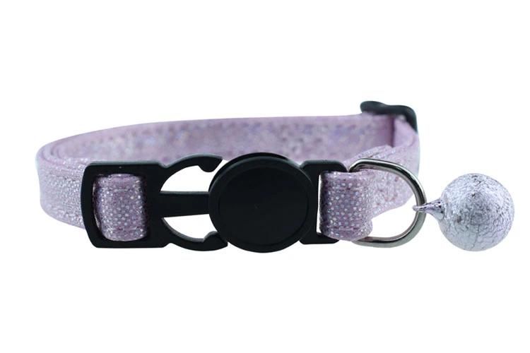 Hot Sale Bling Inflatable Cat Collar PU Breakaway Leather Pet Trainer Collar with Bling Bell