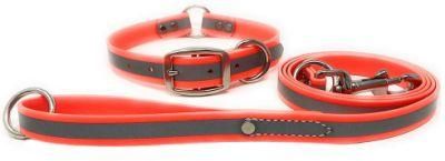 Heavy Duty Reflective Dog Collar with Center Ring and Leash Set