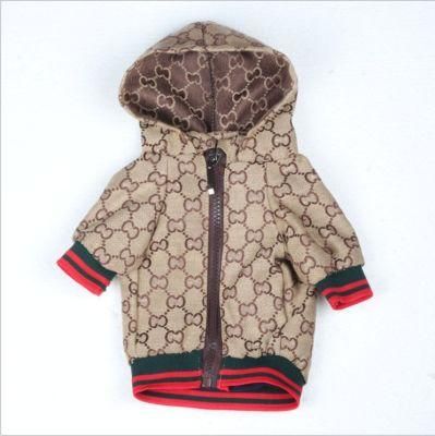 Fashion Brand Zip-up Pet Jacket Waterproof Dog Clothes Coat