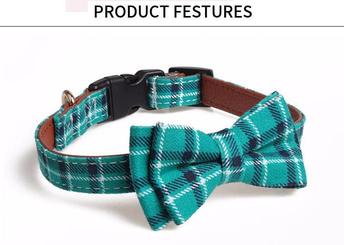 Manufacturers Polyester Pet Collar, Bowknot Neck Strap Adjustable Safe Buckle Cats Puppy Dog Collar//