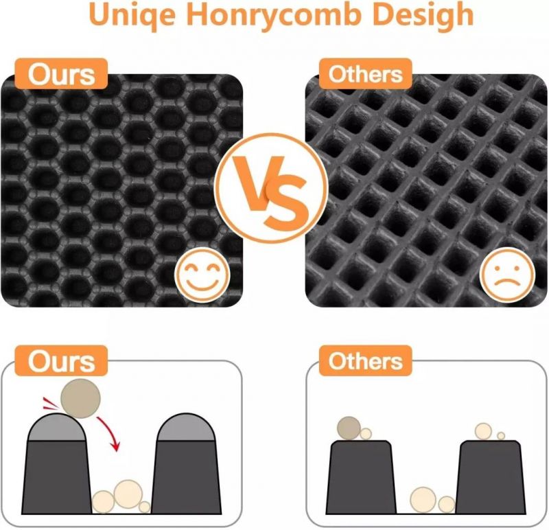 High Quality Customized Waterproof Mat-Super Size Double-Layer Durable Honeycomb Cat Litter Box Mat