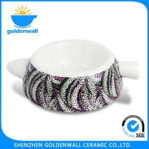 Eco-Friendly 250ml Porcelain Cat Bowl with Customized Logo