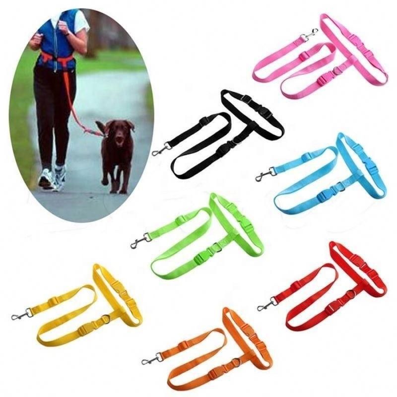 Adjustable Hands Free Leash Dog Pet Lead Waist Belt for Jogging Walking Running Black B0723cfqcq All Seasons
