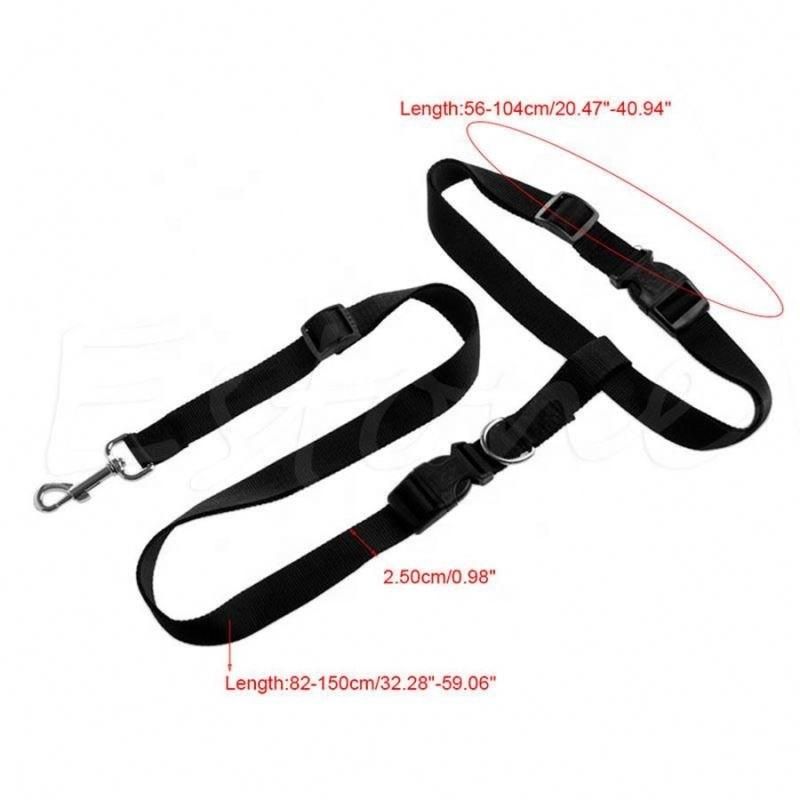 Adjustable Hands Free Leash Dog Pet Lead Waist Belt for Jogging Walking Running Black B0723cfqcq All Seasons