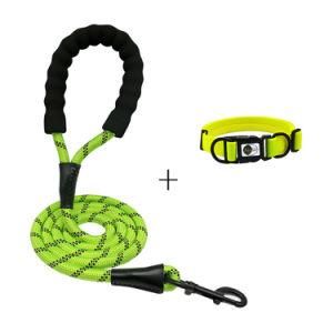 Dog Leash and Collar Set Green M