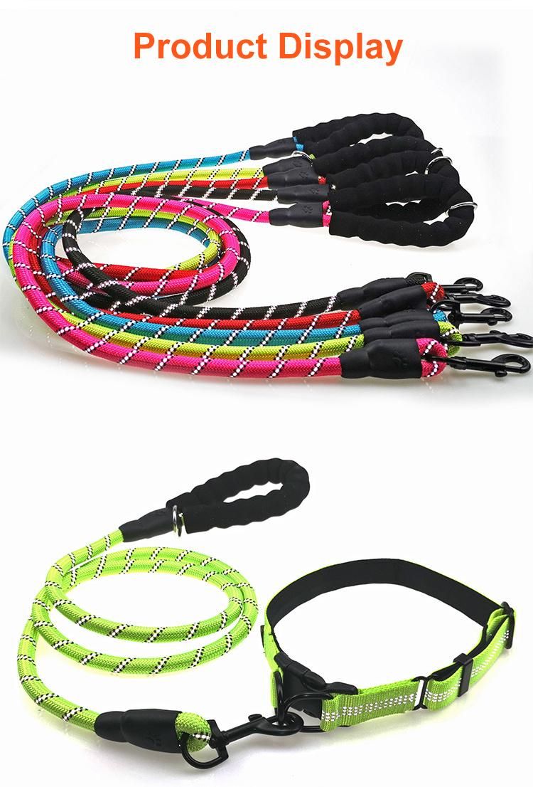 Amazon Hot Selling Reflective Nylon Rope Dog Traction Rope Braided Climbing Rope Dog Lead Dog Leash