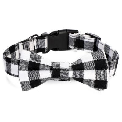 Bowknot Pet Dog Collar, Adjustable Buckle Kitty Necktie Light Dog Plaid Bow Tie Collar//