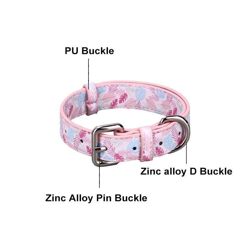 Best Selling Luxury Custom Print Logo Pet Adjustable Polyester Dog Leash Collar Metal Buckle Set