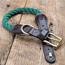 Classic Look & Strong Design Braid Cotton Leather Dog Leash