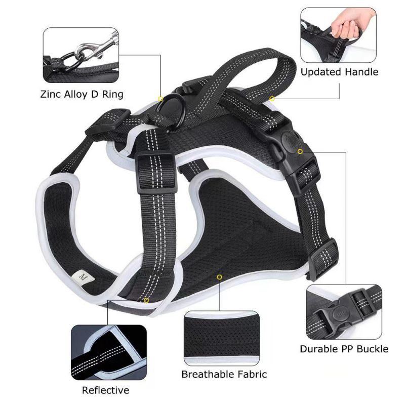 Large Training Pet Harness No Pull Dog Harness with Mesh Fabric Lining