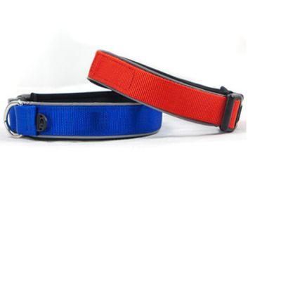 Nylon Reflective Strap Dog Collar with Soft Padded for Medium and Large Dog Training