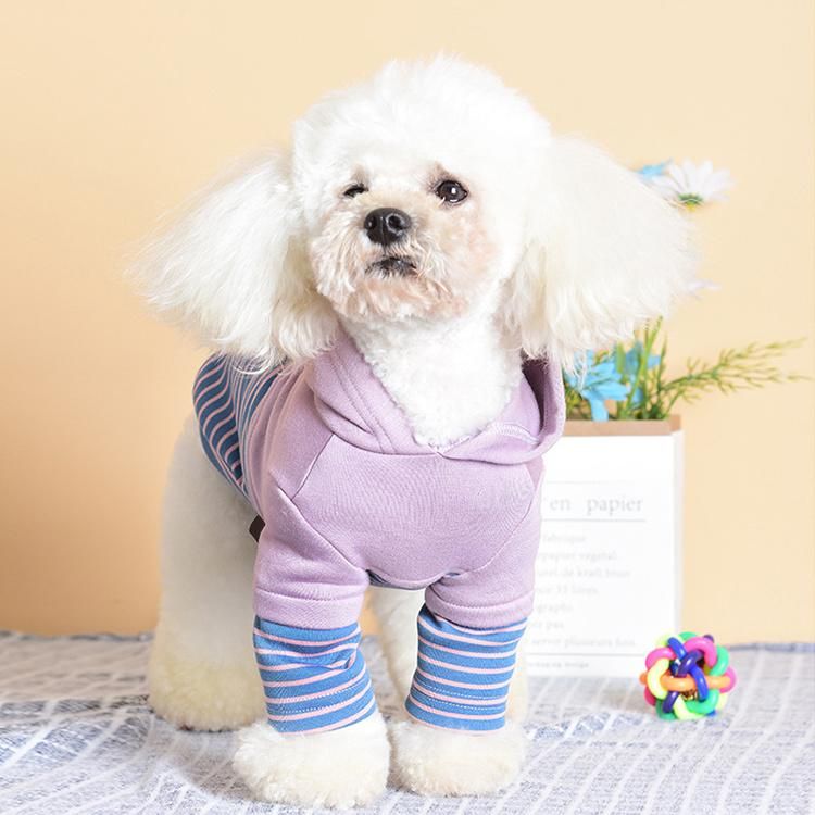 Dog Two-Legged Sports Fleece with Hat Pet Flannel Sweater Middle and Large Size Dog Comfortable Clothing