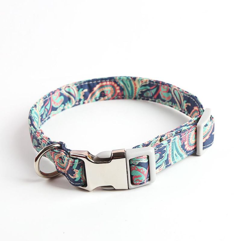 Hot Sell Custom Logo Dog Accessories Polyester Printed Dog Collar Designer