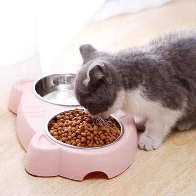 Cute Cat Bowl Pet Bowls Dog Food Double Bowl Pet Cat Feeder