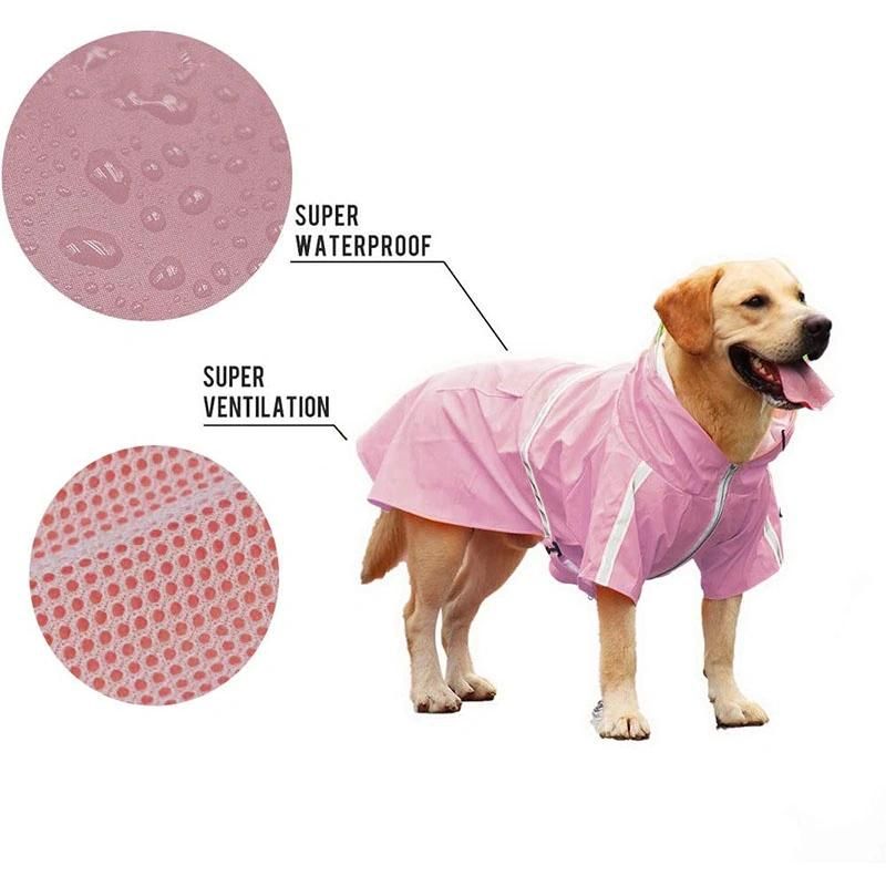 Dog Raincoat with Transparent Hat Reflective Pet Raincoat