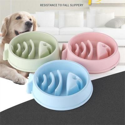 China Great Pet Supply PP Material Pet Products Cute Fish Shape Slow Dog Bowl