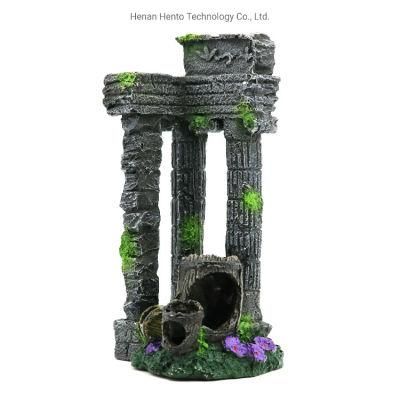 Resin Aquarium Decoration Castle Artificial Ancient Castle and Damaged Roman Columns