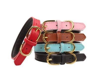 2022 Amazon Best Seller New Trend Candy Color Custom Logo PU Leather Waterproof Dog Collar