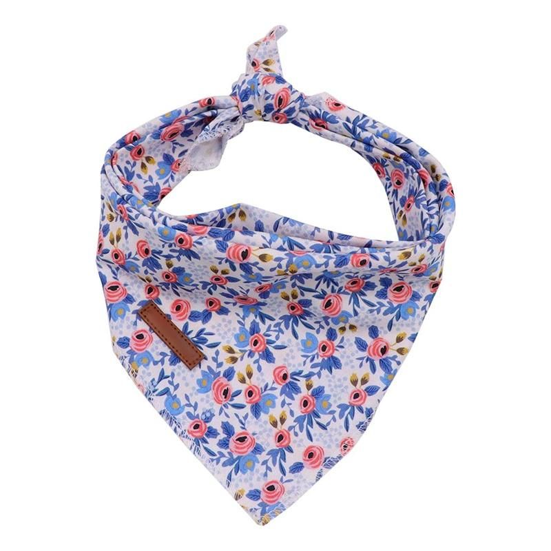 Luxury Accessories for Dogs Cats Nylon Adjustable Metal Buckle Dog Collar and Leash Set 2021 Custom Pattern Bandana Pet Supplies