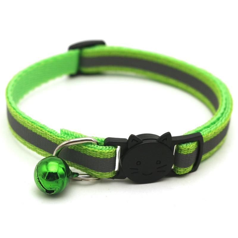 Promote Sales Customized Personalized, Buckle Reflective Safety Cat Collar Detachable Cat Bell Collar