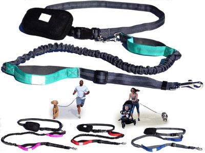 Adjustable Length Dual Handle Bungee Leash Pet Dog Leash