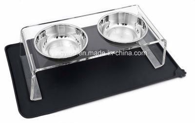 Elevated Acrylic Pet Feeder Dog Feeder Cat Feeder