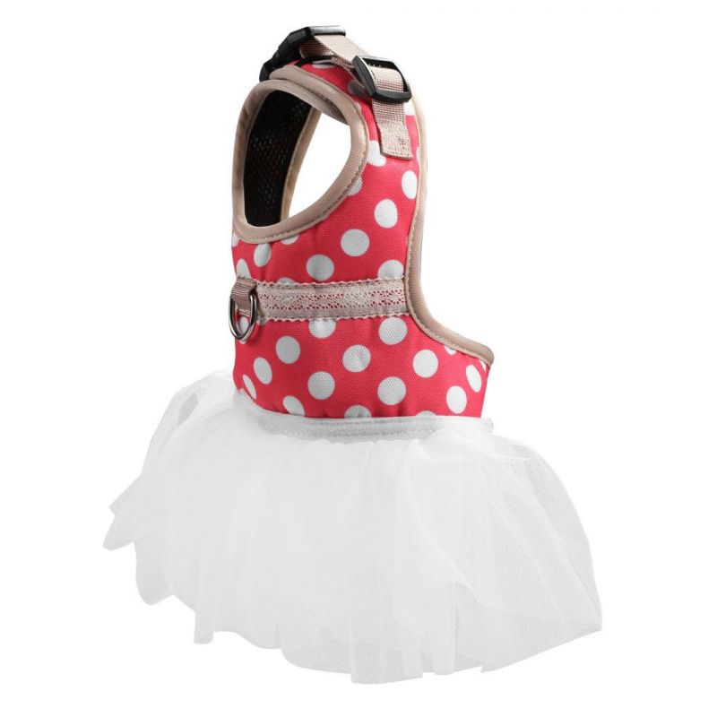 No Pull Polka DOT Small Dog Cat Harness with Dress