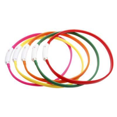 Pet Supplies Custom Wholesale Plastic Waterproof Rechargeable Luminous Glow Necklace Dog Collar LED Light Pet Dog Collar
