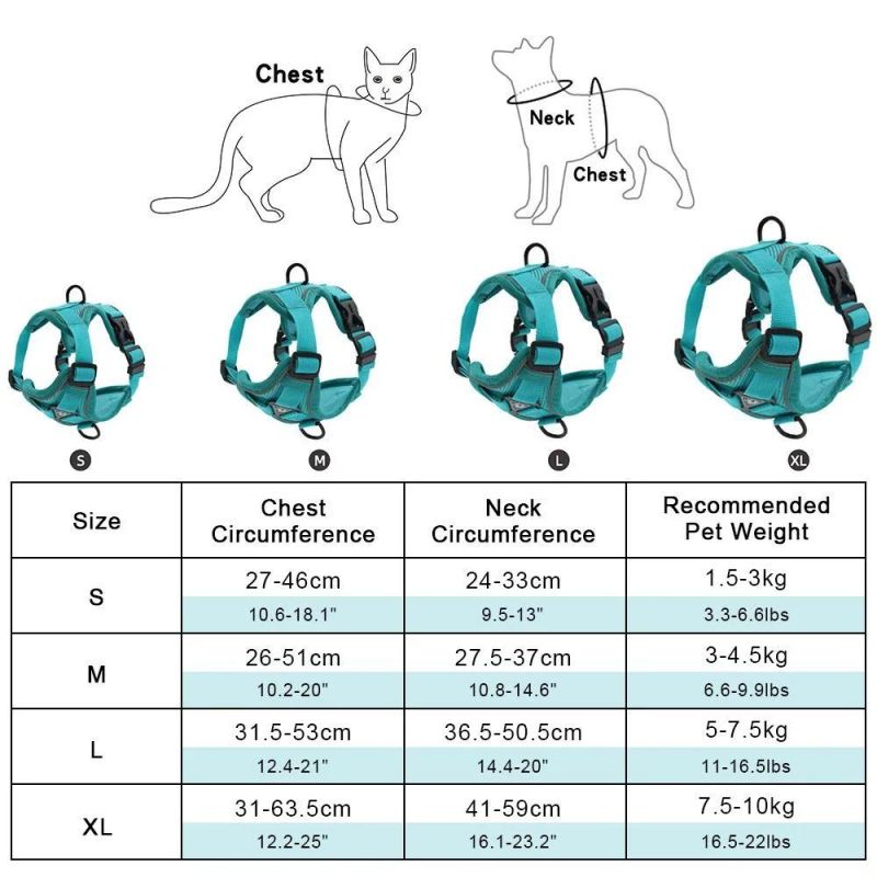 Dog Harness with 150cm Leash Set No Pull Dog Vest