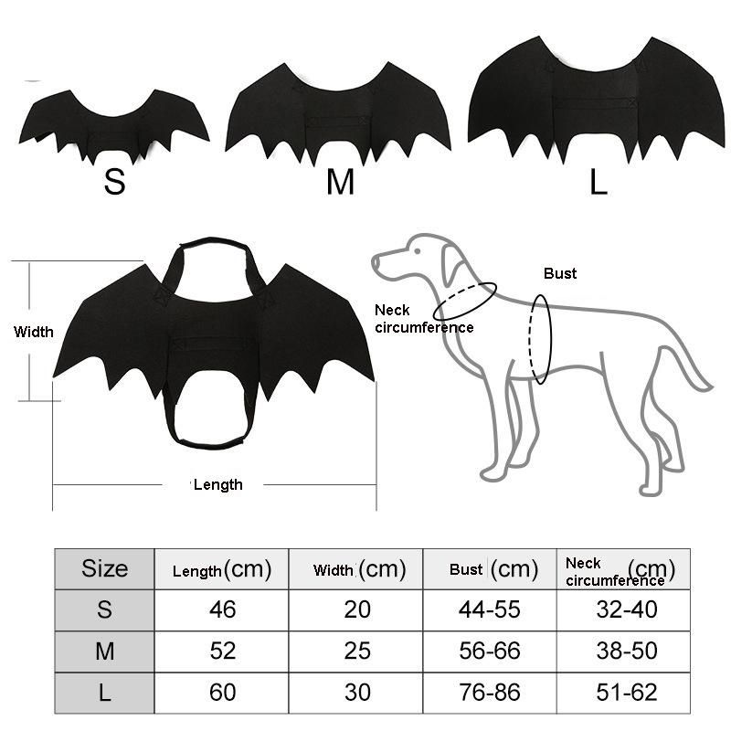 Halloween Pet Bat Wings Small Large Dog Cat Bat Costume Clothing