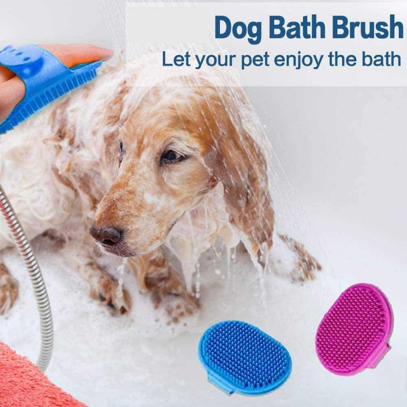 Factory Wholesale Cheap Rubber Dog Bath Brush Pet Bath Comb Pet Cat Dog Grooming Massage Bath Brush