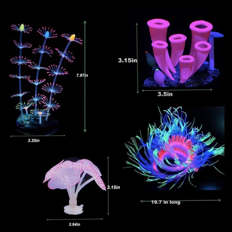 Amazon Hot Selling Silicone Artificial Jellyfish Coral Plant Ornament