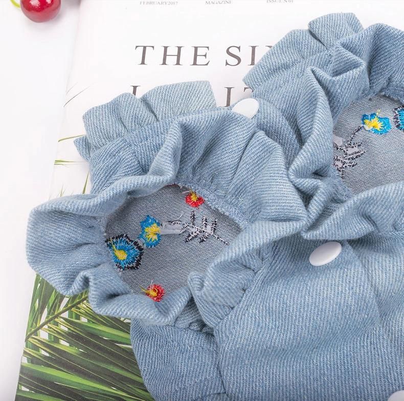 New Arrival Embroidered Fold Thin Pet Apparel Design Dog Summer Dress