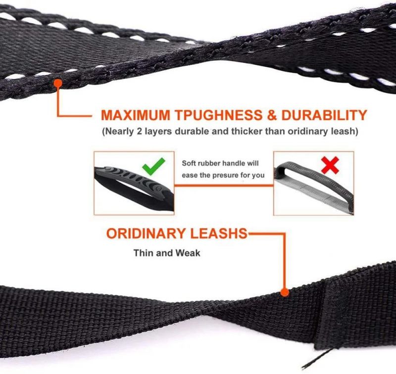 Durable Tactical Traffic Handle Training Reflective Nylon Bungee Dog Leash