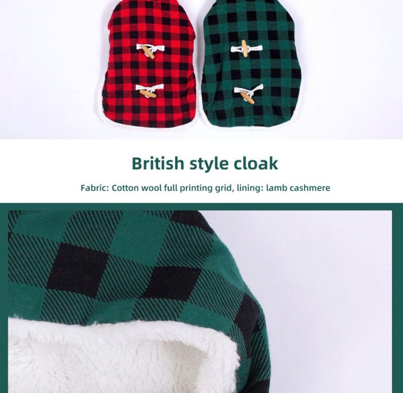 Hot Sale Fashion British-Style Design Dog Warm Coat Fashionable Colorful Pattern Dog Apparel Pet Cloth Sweater Hoodie