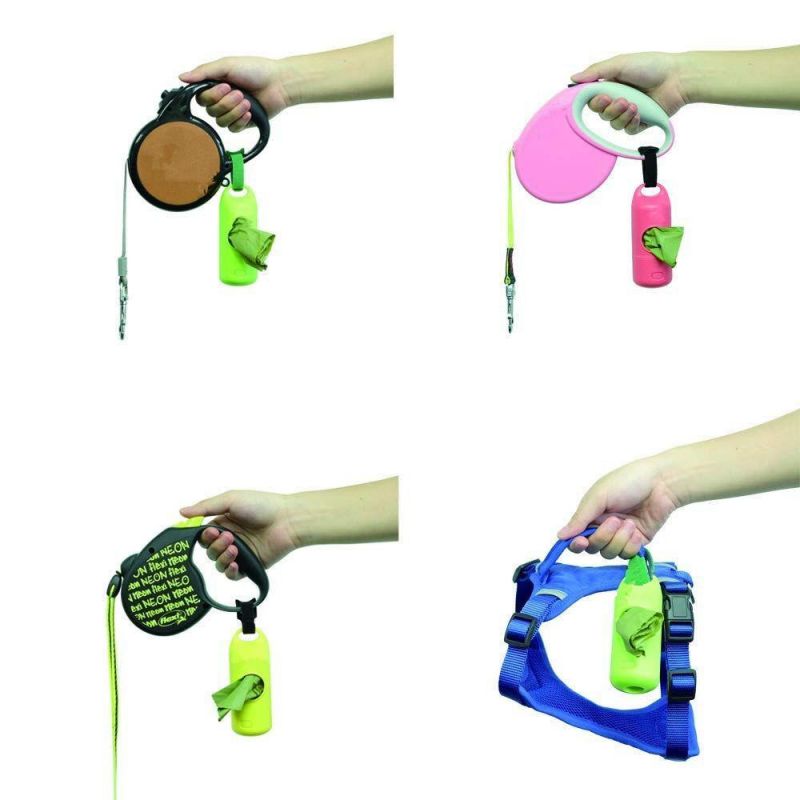 Dog Poop Bag Dispenser with Biodegradable Waste Bags and LED Light