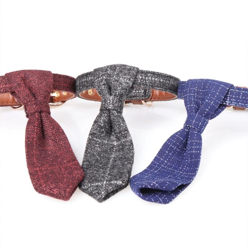 British Pet Tie PU Dog Tie Collar Dog Cat Collar Supplies