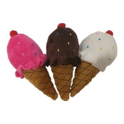 2021 Cute Plush Toy Ice Creams with Squeakers for Pets Dog