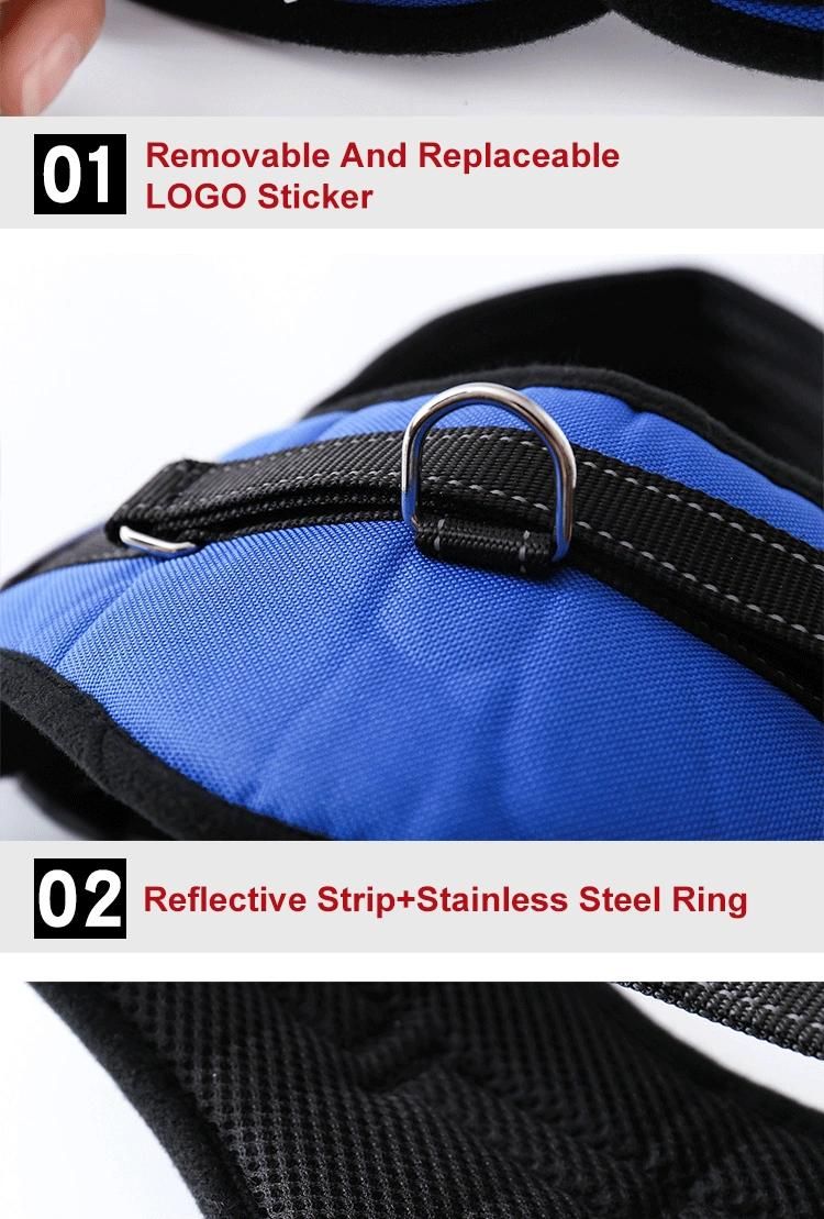 High Quality Adjustable Big Reflective No Pull Pet Dog Harness with Handle Collar