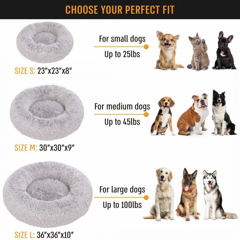 2022 Custom Design Washable Plush Calming Marshmallow Cuddler Nest Soft Fuzzy Eco Friendly Pet Cat Dog Bed Luxury Dog Bed