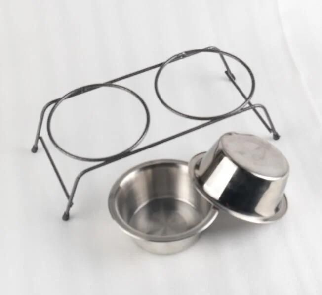 16oz*2 OEM Design Durable Metal Stainless Steel Pet Feeder Bowl with Stand