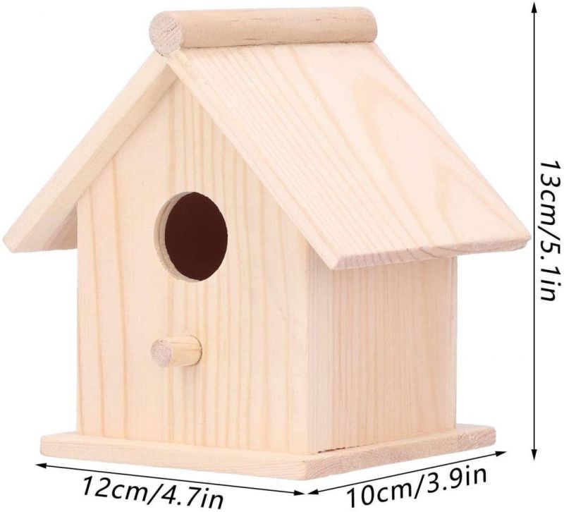 Custom Manufacture Wholesale Wood Bird Nest Box Mounted Wooden Birdhouse Cages Wood Bird House