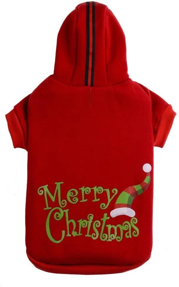 Christmas Dog Hoodie Sweater Cute Shirt Pet Sweatshirt