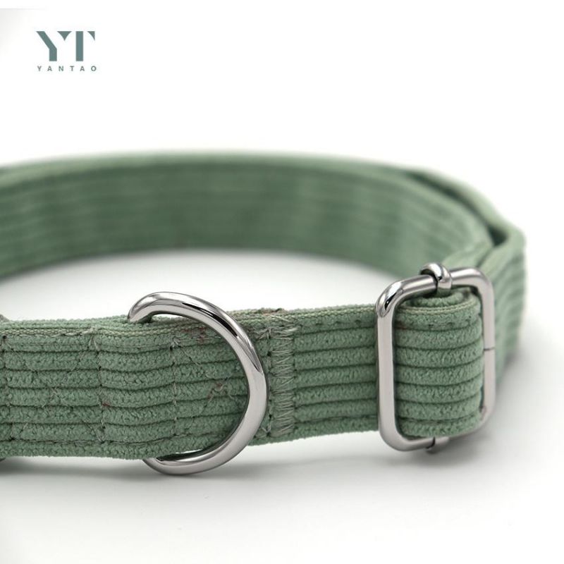 Instagram Hot Selling Luxury Corduroy Dog Collars Custom Colors Corduroy Dog Collar