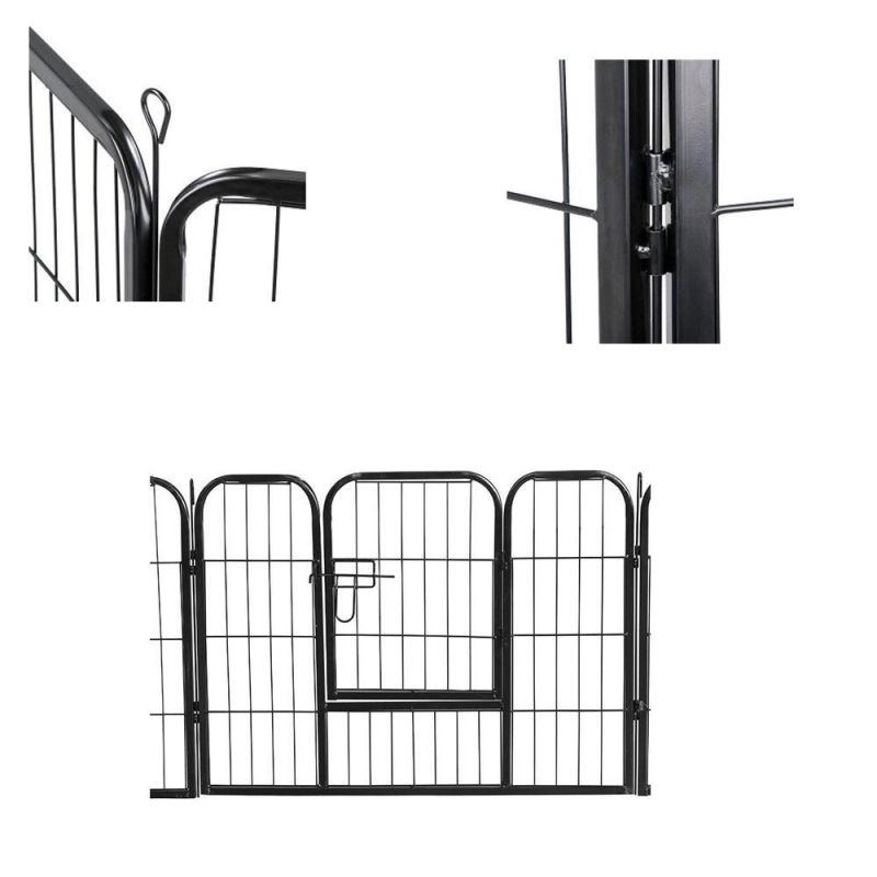 Customize OEM ODM Pet Supplier Outdoor Cheap Metal Playpen Dog Cage Foldable Crate Fence