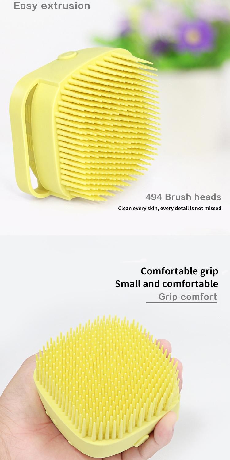 Soft Silicone Hairy Cat and Dog Bath Brush Comb Washer Shampoo Dispenser for Pet Cleaning, Beauty and Hair Removal Products